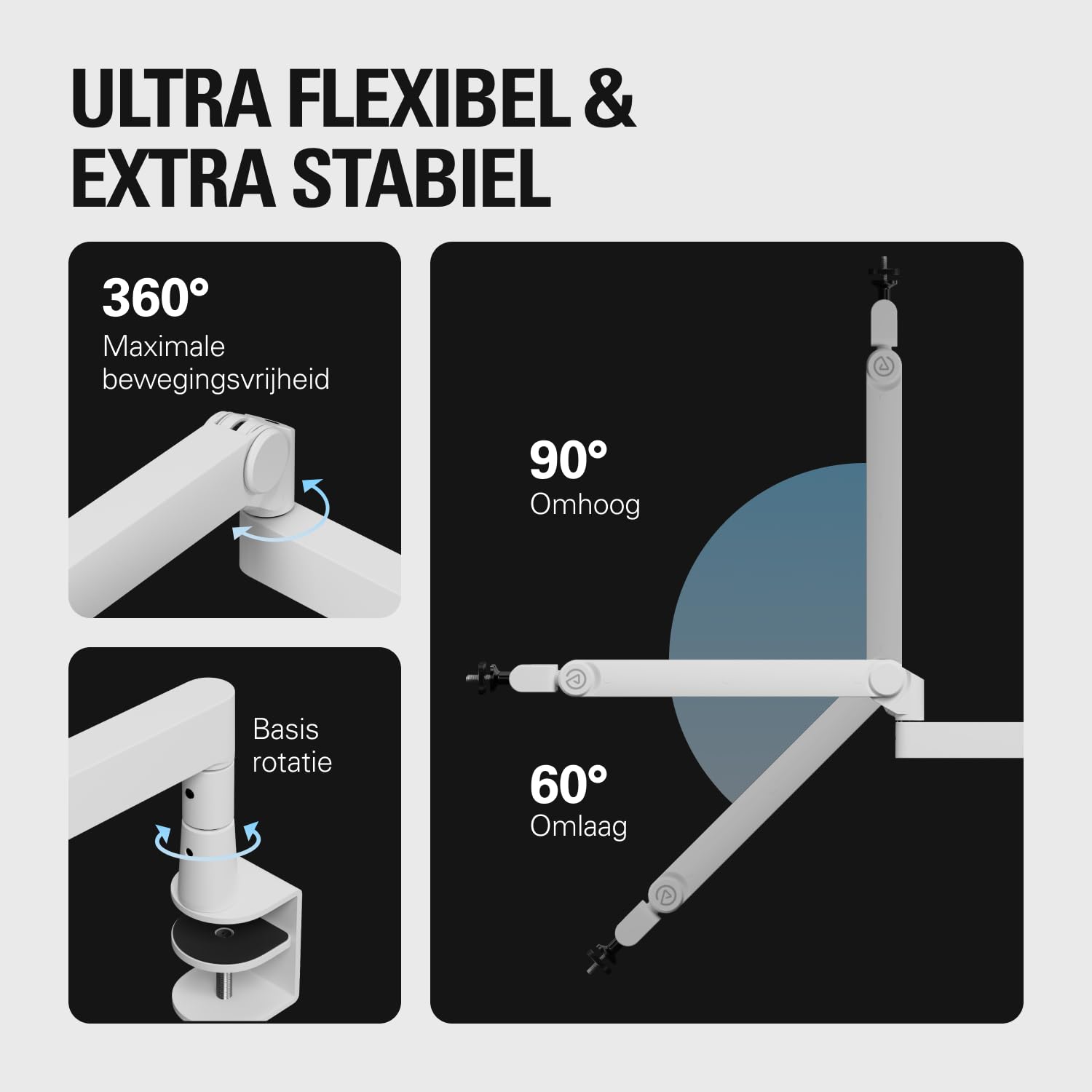 Elgato Wave Mic Arm Pro White – 360° Rotatable Low Profile